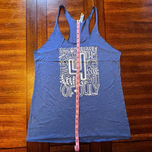 Next Level Apparel Blue White 4th Of July American Racerback Muscle Tank Size L - Picture 5 of 8